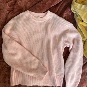 H&M Light Pink Women's cotton Crew Neck Sweater